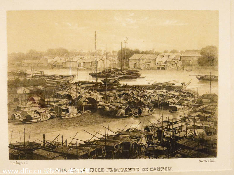 Vue de la ? ville flottante ? de Canton en 1844, par Jules Itier. [Photo/IC]