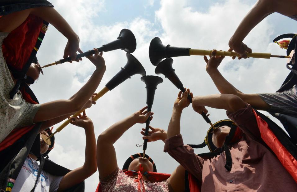 Le Festival de la torche, un événement traditionnel organisé par les membres de la minorité Yi.