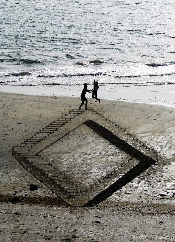 De l'art de plage 3D impressionnant en Nouvelle-Zélande