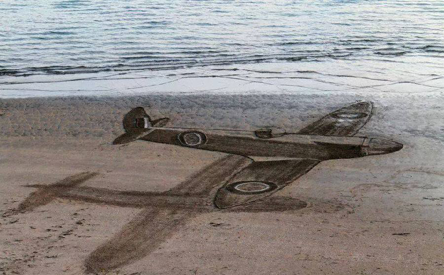 De l'art de plage 3D impressionnant en Nouvelle-Zélande