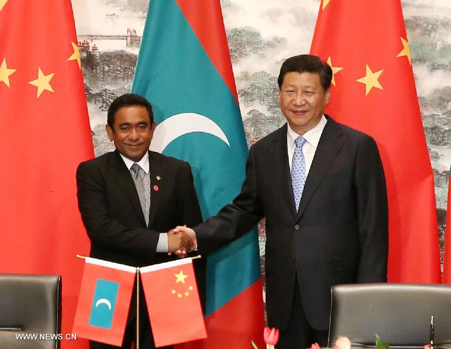  Le président chinois salue la participation des Maldives à la construction de la route maritime de la Soie