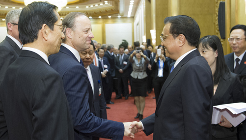 Rencontre entre Chris Viehbacher et Li Keqiang