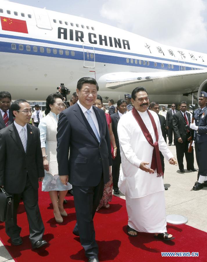 Le président chinois entame une visite d'Etat au Sri Lanka