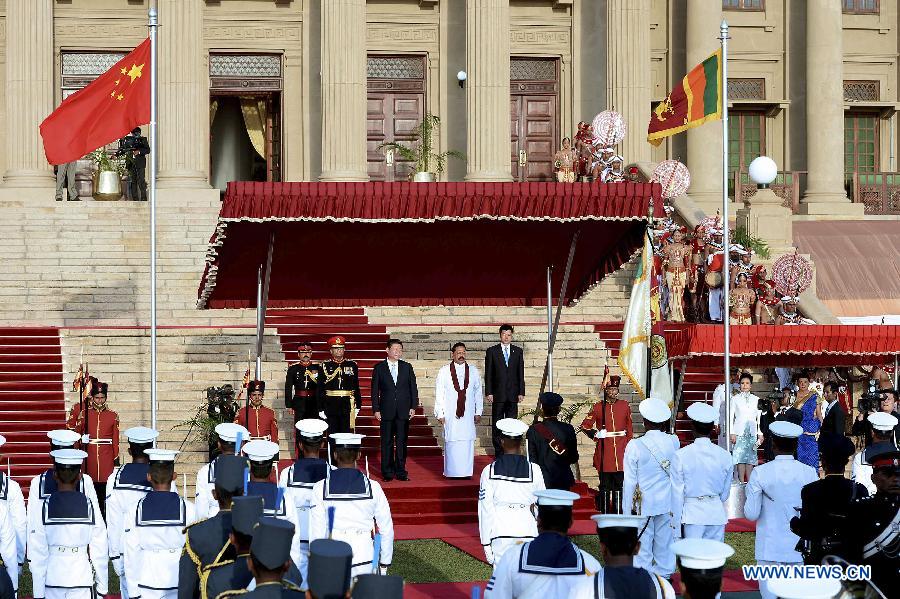 Le président chinois entame une visite d'Etat au Sri Lanka