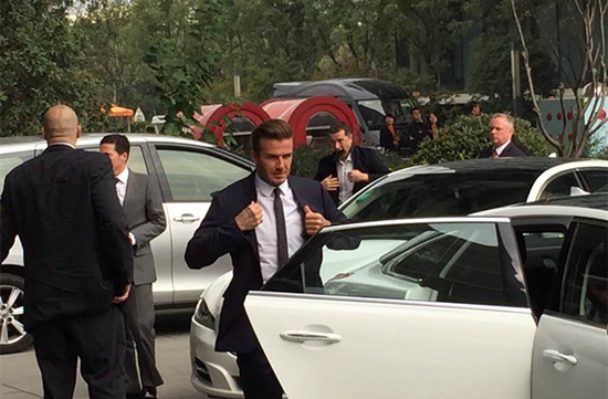 David Beckham en visite au siège d'Alibaba