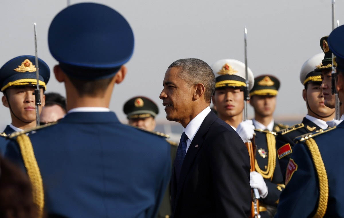 Arrivée de Barack Obama en Chine pour la réunion de l'APEC