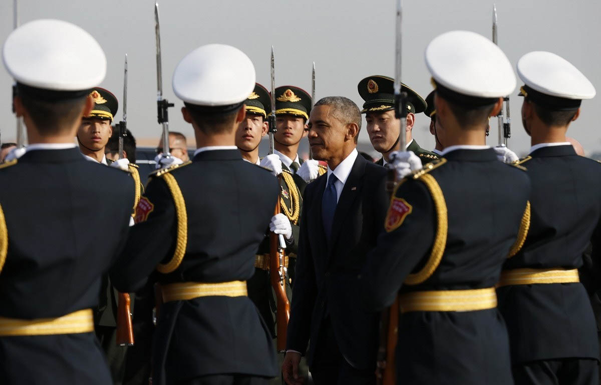 Arrivée de Barack Obama en Chine pour la réunion de l'APEC