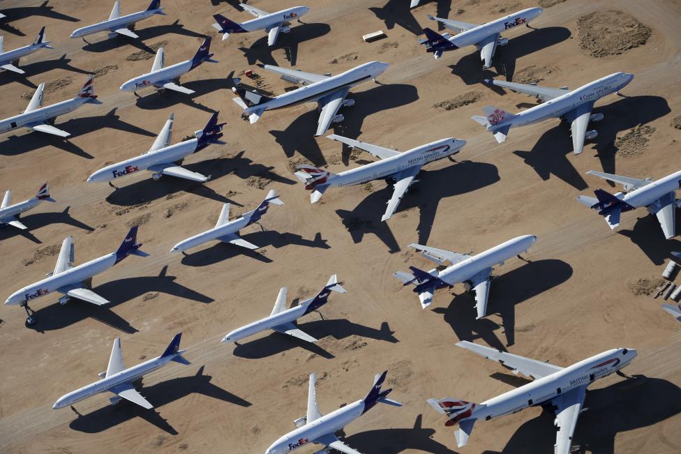 Un cimetière d'avions en plein désert