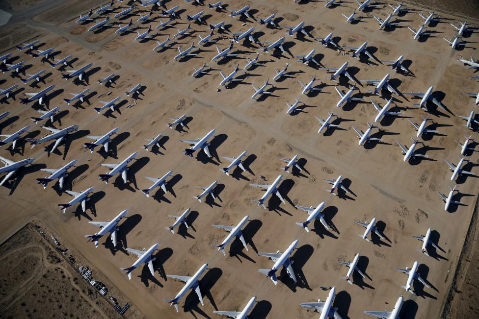 Un cimetière d'avions en plein désert