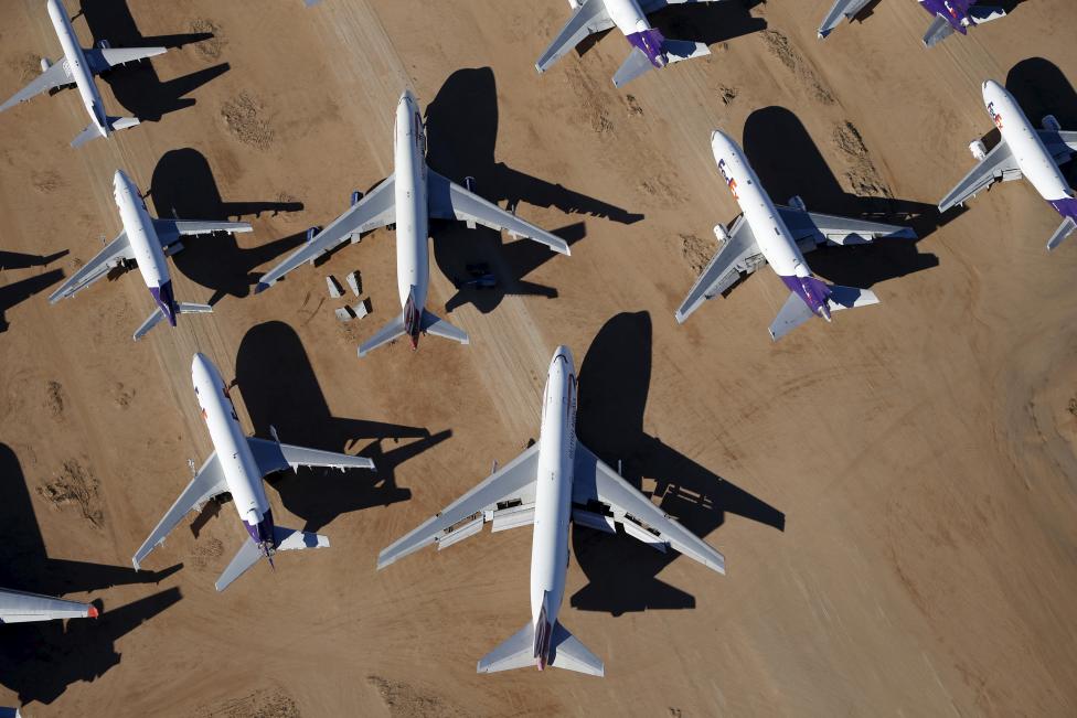 Un cimetière d'avions en plein désert