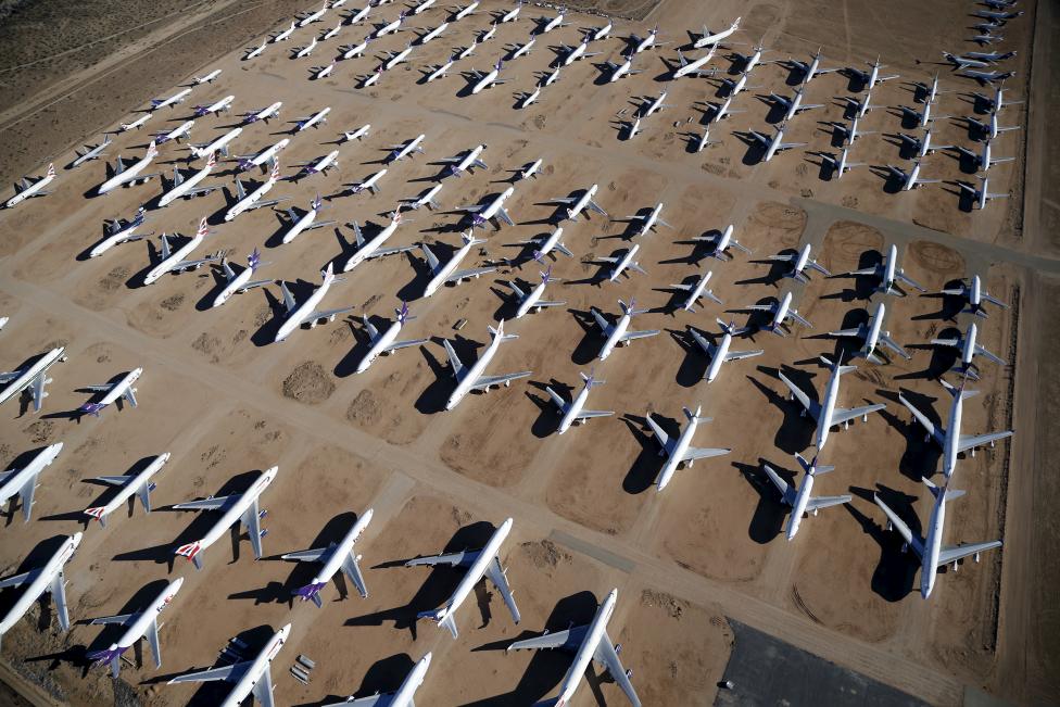 Un cimetière d'avions en plein désert