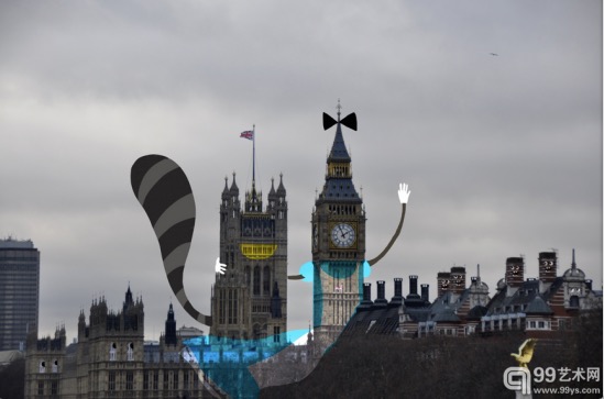 Une artiste fran?aise rend Londres amusante avec ses montages