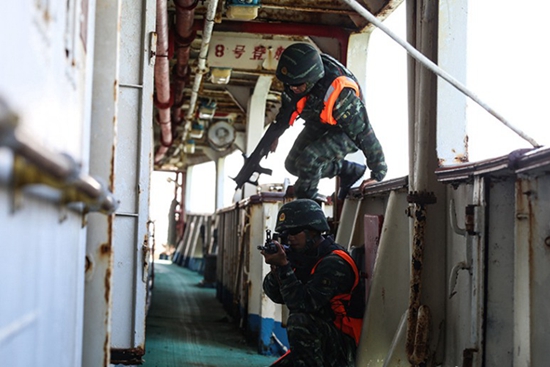 Exercice anti-détournement maritime pour les commandos ? Léopard des neiges ? et Faucon ?