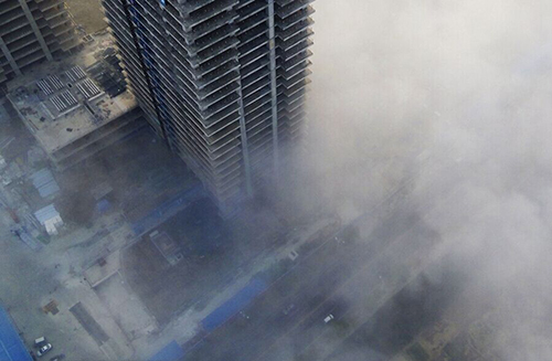 Rizhao enveloppée dans le smog