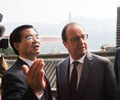 Visite de Fran?ois Hollande dans la station d'épuration de Chongqing Tangjiatuo