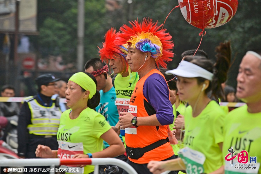 En images : le Marathon international de Shanghai