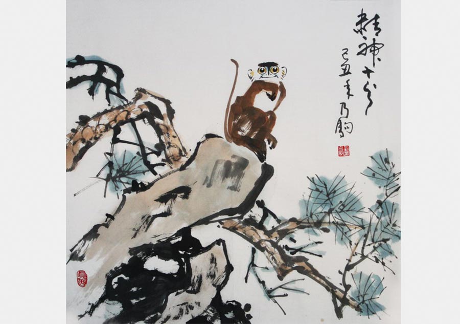 Peinture chinoise : les singes se font tirer le portrait