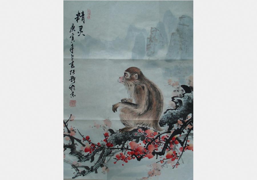 Peinture chinoise : les singes se font tirer le portrait