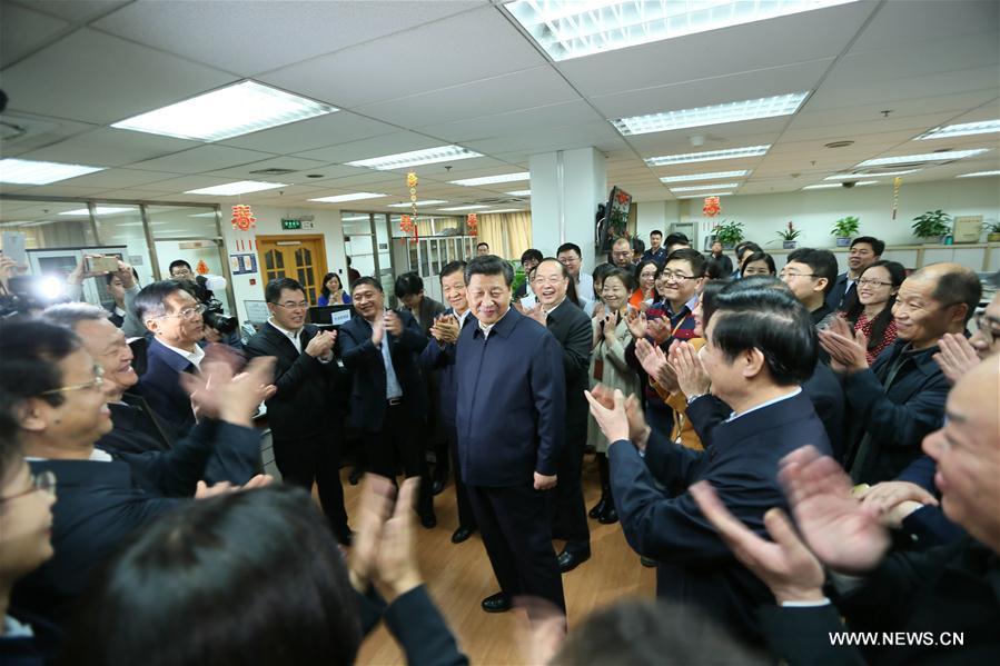 Visite du président chinois aux médias d'information nationaux