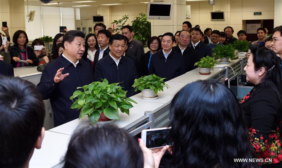 Visite du président chinois aux médias d'information nationaux