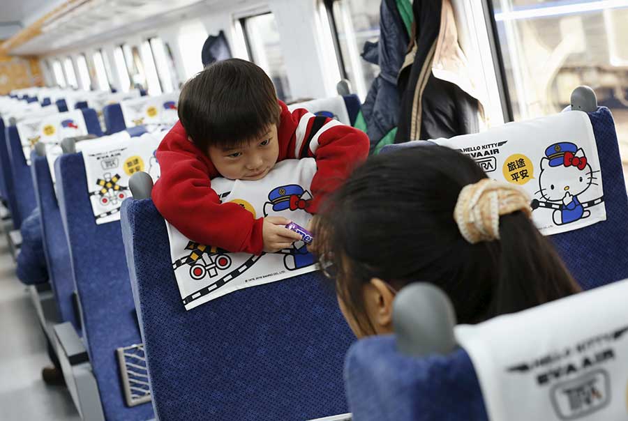 Inauguration d'un train décoré sur le thème d'Hello Kitty à Taiwan