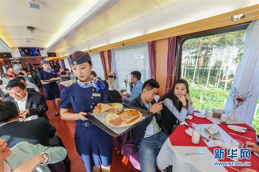 Le train touristique Harbin-Heihe sur les rails