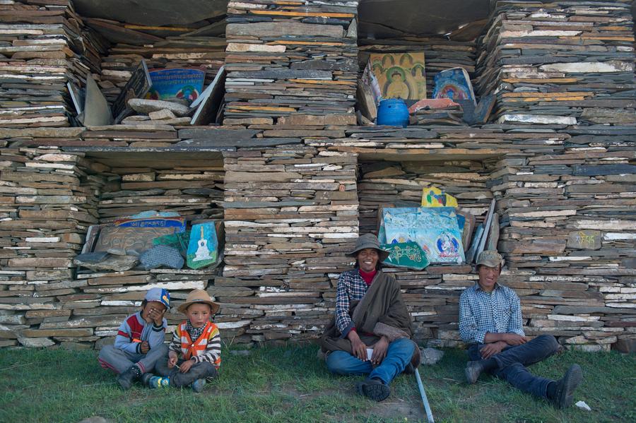 Un mur bouddhiste dans le Sichuan