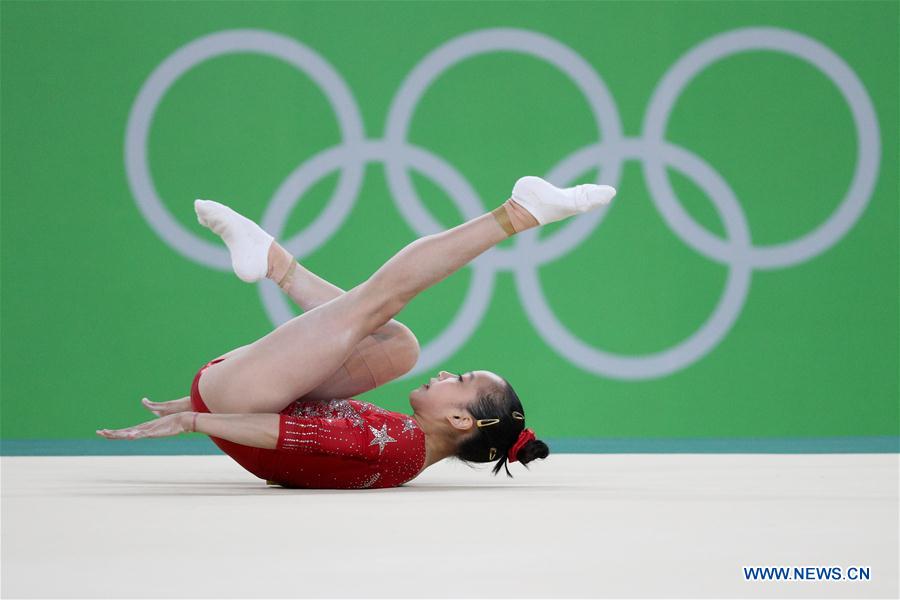 JO 2016 : les gymnastes chinoises lors de la qualification de gymnastique Femmes