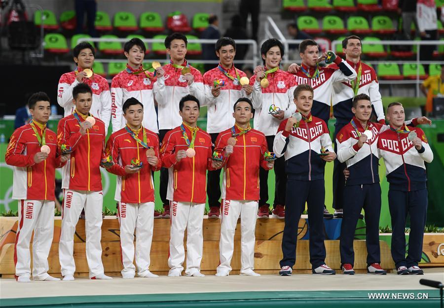 JO 2016/Gym (homme): L'équipe chinoise remporte la médaille de bronze