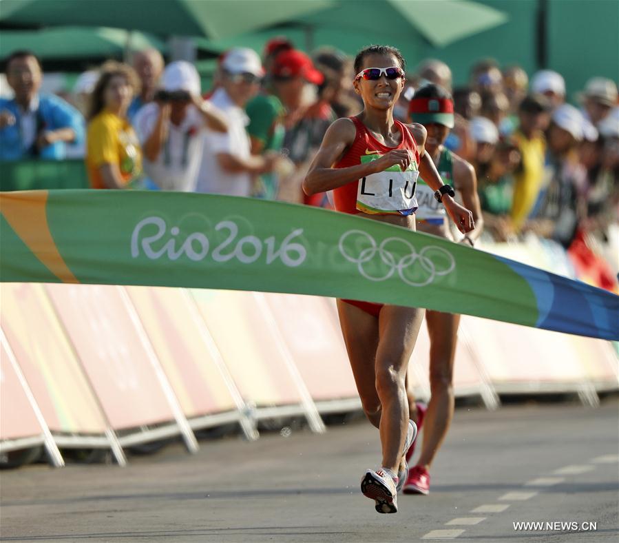 JO de Rio : la Chinoise Liu Hong remporte la médaille d'or du 20 km marche dames