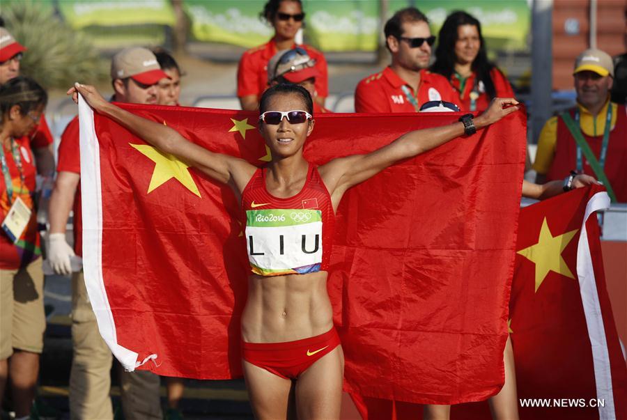 JO de Rio : la Chinoise Liu Hong remporte la médaille d'or du 20 km marche dames