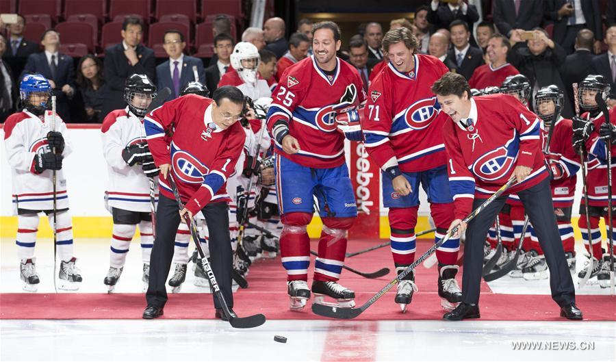 Le PM chinois rencontre l'équipe de hockey sur glace de Montréal