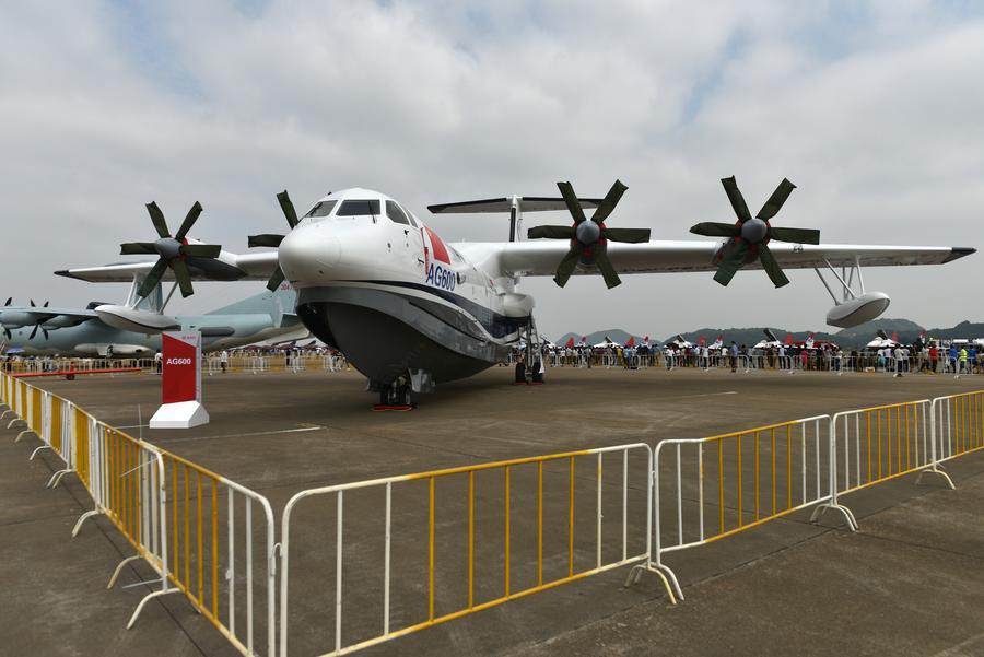 L'avion amphibie AG600 au Salon de l'aviation de Zhuhai