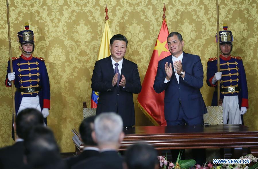 La Chine et l'Equateur hissent leurs relations au niveau de partenariat stratégique global