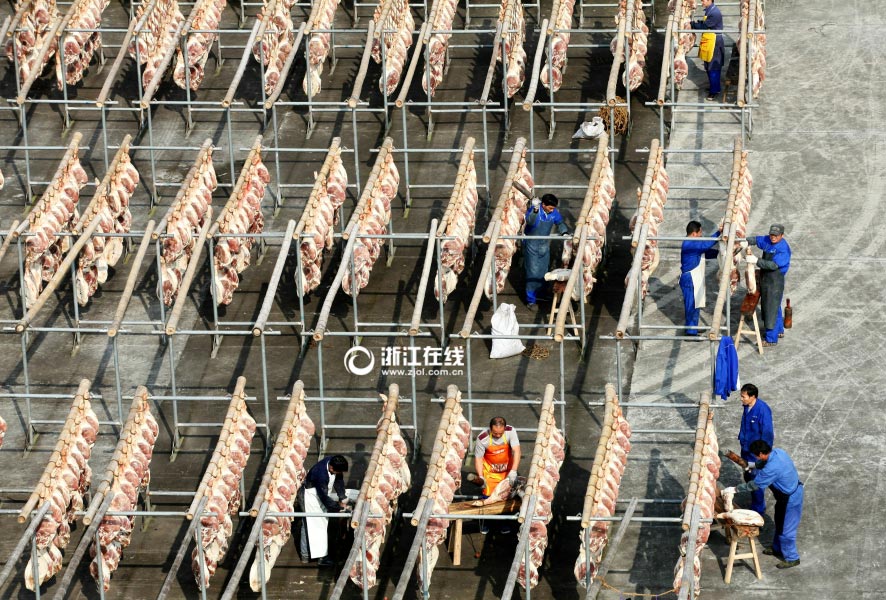 Zhejiang?: quand des milliers de jambons sèchent en plein soleil