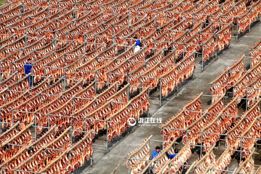 Zhejiang?: quand des milliers de jambons sèchent en plein soleil