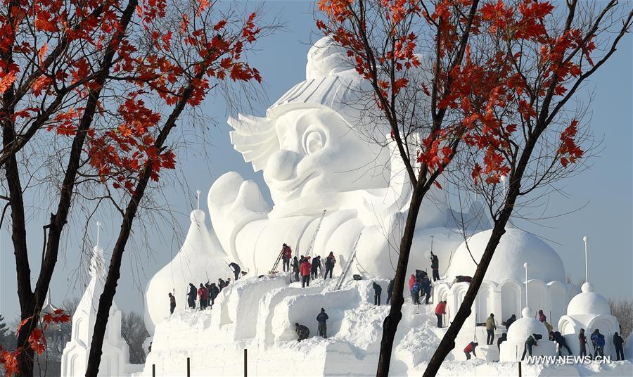 La plus haute sculpture de neige à Harbin