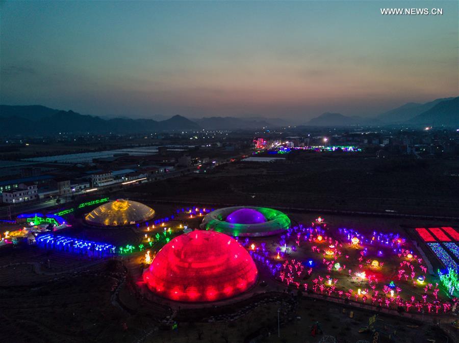 Des milliers de lumières en forme de rose dans le Zhejiang