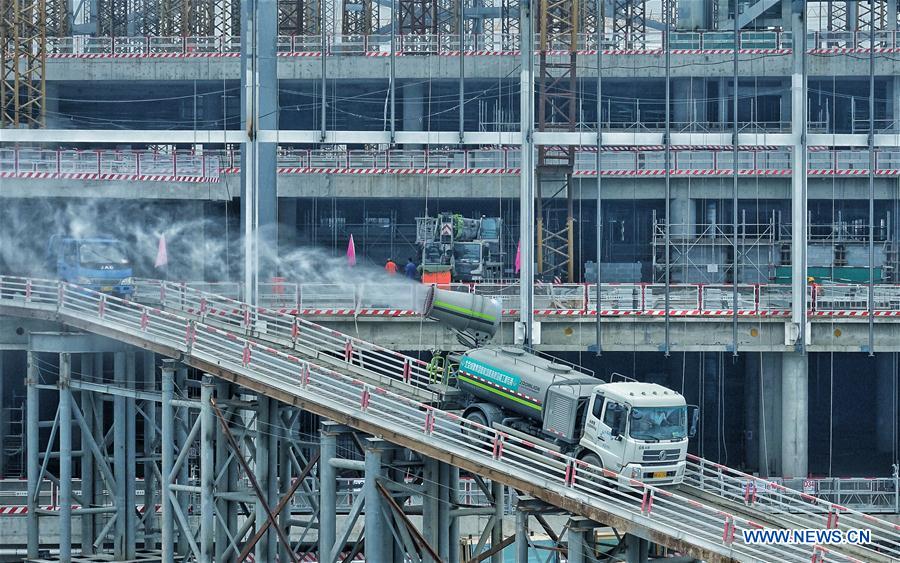 Le nouvel aéroport international de Beijing en construction