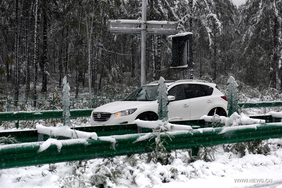 Premières neiges de l'automne dans le nord-est de la Chine