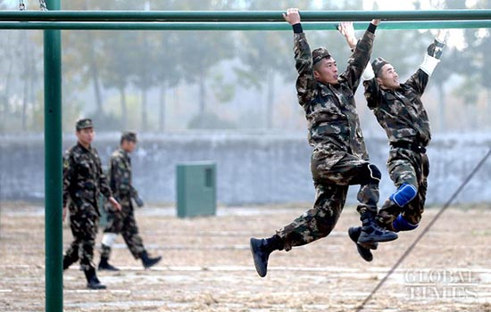 L'unité d'élite de la police chinoise?en action