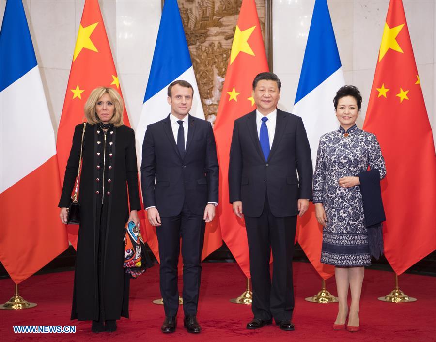 Xi Jinping re?oit Emmanuel Macron