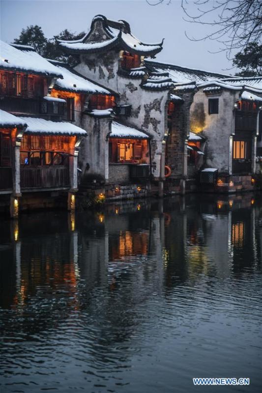 Les beautés de Wuzhen sous la neige