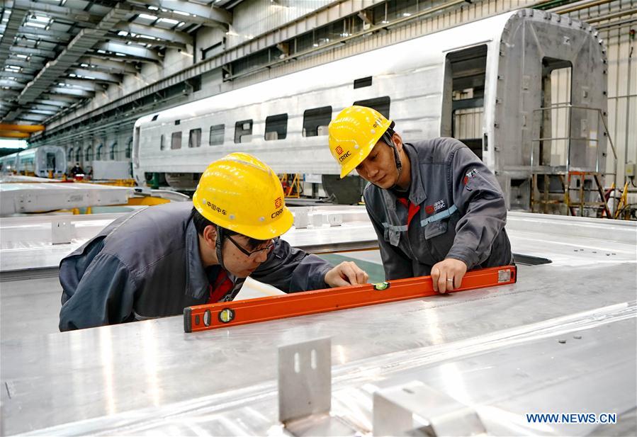 Construction de trains à grande vitesse dans le nord de la Chine