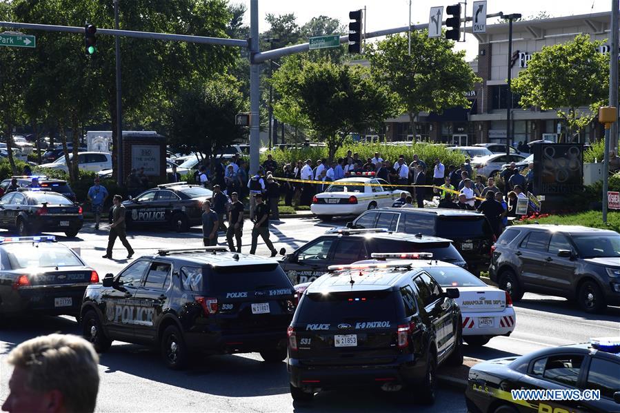 Cinq morts dans une fusillade dans un quotidien local au Maryland aux Etats-Unis, le suspect interpellé