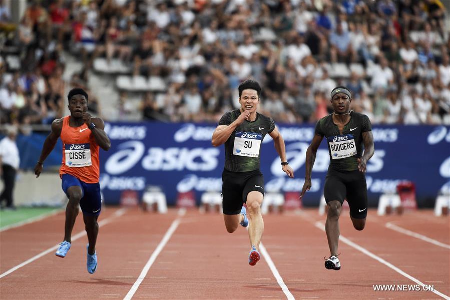 Ligue de diamant - Paris : le Chinois Su Bingtian remporte la médaille de bronze du 100 m messieurs