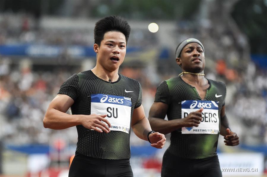 Ligue de diamant - Paris : le Chinois Su Bingtian remporte la médaille de bronze du 100 m messieurs