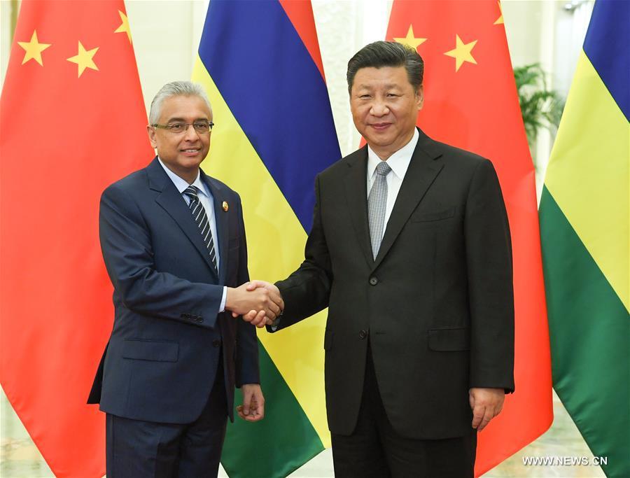 Xi Jinping rencontre le Premier ministre mauricien