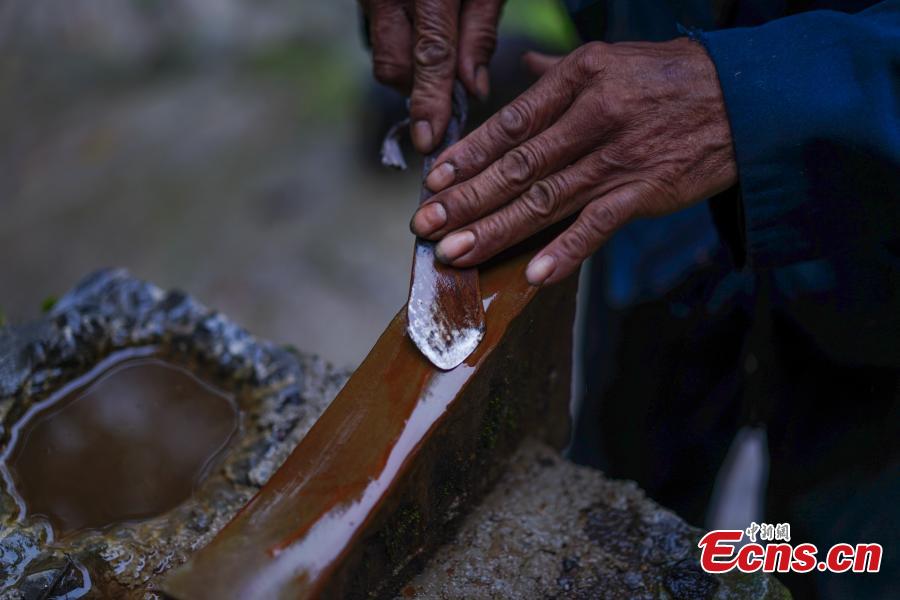 Guizhou : artisanat ancien d'extrait de la laque toujours une source de revenus