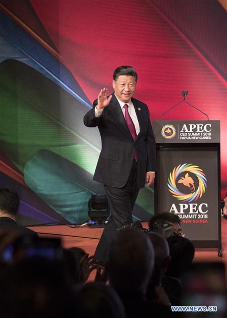 Le président Xi Jinping pr?ne une économie mondiale inclusive et réglementée au sommet des PDG de l'APEC 